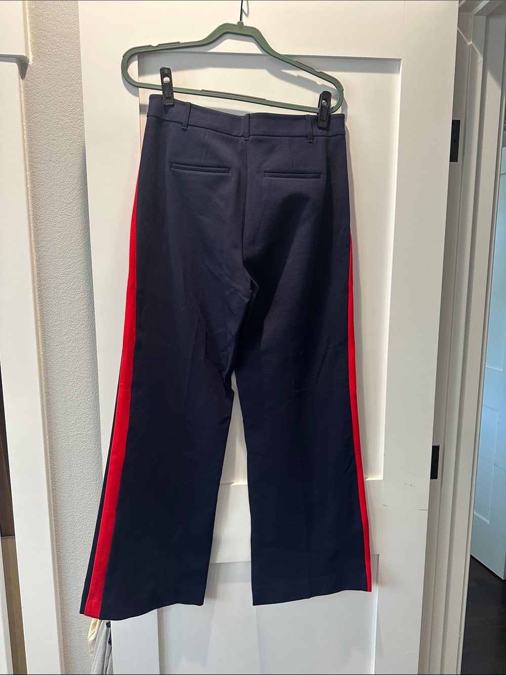 Boden Navy Wide-Leg Pants with Red Side Stripe - Picture 2 of 3